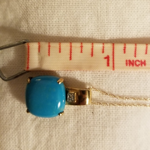 Sleeping Beauty or Persian Turquoise Gold Pendant - Picture 12 of 14
